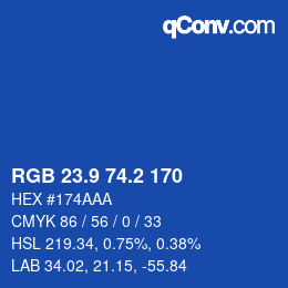 Color code: RGB 23.9 74.2 170 | qconv.com