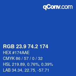 Color code: RGB 23.9 74.2 174 | qconv.com