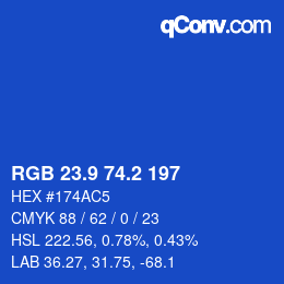 カラーコード: RGB 23.9 74.2 197 | qconv.com