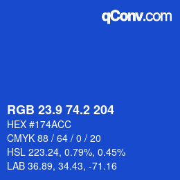 カラーコード: RGB 23.9 74.2 204 | qconv.com