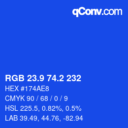 カラーコード: RGB 23.9 74.2 232 | qconv.com