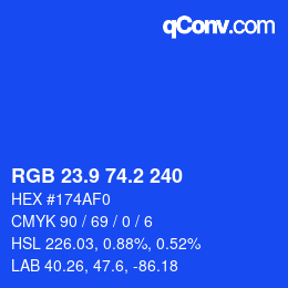 カラーコード: RGB 23.9 74.2 240 | qconv.com