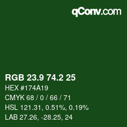 カラーコード: RGB 23.9 74.2 25 | qconv.com