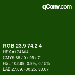 カラーコード: RGB 23.9 74.2 4 | qconv.com