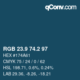 Color code: RGB 23.9 74.2 97 | qconv.com