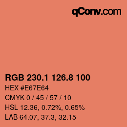 Color code: RGB 230.1 126.8 100 | qconv.com
