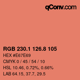 カラーコード: RGB 230.1 126.8 105 | qconv.com
