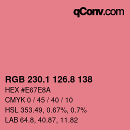 Color code: RGB 230.1 126.8 138 | qconv.com