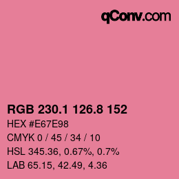 カラーコード: RGB 230.1 126.8 152 | qconv.com