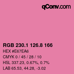 カラーコード: RGB 230.1 126.8 166 | qconv.com