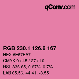 カラーコード: RGB 230.1 126.8 167 | qconv.com