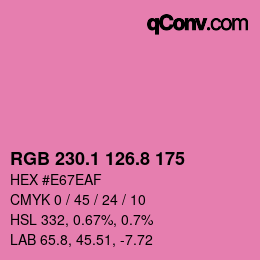 カラーコード: RGB 230.1 126.8 175 | qconv.com