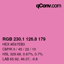カラーコード: RGB 230.1 126.8 179 | qconv.com