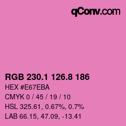 カラーコード: RGB 230.1 126.8 186 | qconv.com