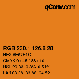 Color code: RGB 230.1 126.8 28 | qconv.com