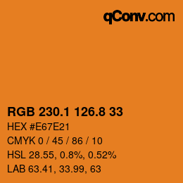 Color code: RGB 230.1 126.8 33 | qconv.com