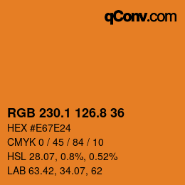Color code: RGB 230.1 126.8 36 | qconv.com