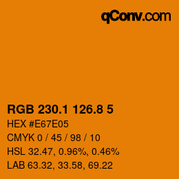 Color code: RGB 230.1 126.8 5 | qconv.com