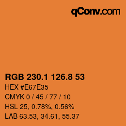 Color code: RGB 230.1 126.8 53 | qconv.com