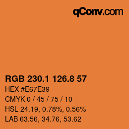 Color code: RGB 230.1 126.8 57 | qconv.com