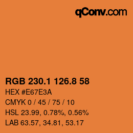 カラーコード: RGB 230.1 126.8 58 | qconv.com