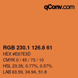 Color code: RGB 230.1 126.8 61 | qconv.com