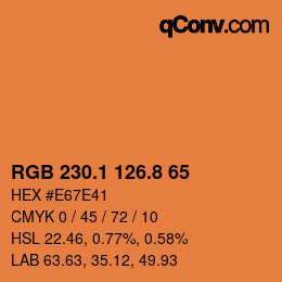 Farbcode: RGB 230.1 126.8 65 | qconv.com