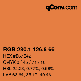 Color code: RGB 230.1 126.8 66 | qconv.com