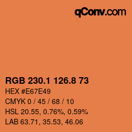 Color code: RGB 230.1 126.8 73 | qconv.com