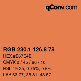 Color code: RGB 230.1 126.8 78 | qconv.com