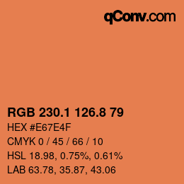 Farbcode: RGB 230.1 126.8 79 | qconv.com