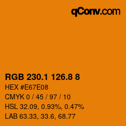 Color code: RGB 230.1 126.8 8 | qconv.com
