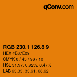 カラーコード: RGB 230.1 126.8 9 | qconv.com