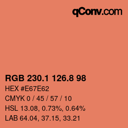 Color code: RGB 230.1 126.8 98 | qconv.com
