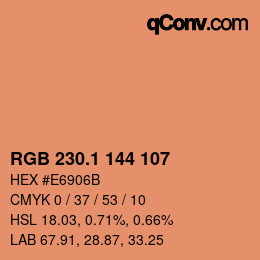 Color code: RGB 230.1 144 107 | qconv.com
