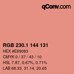 カラーコード: RGB 230.1 144 131 | qconv.com