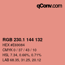 カラーコード: RGB 230.1 144 132 | qconv.com