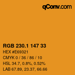 カラーコード: RGB 230.1 147 33 | qconv.com
