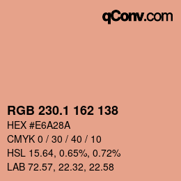 カラーコード: RGB 230.1 162 138 | qconv.com