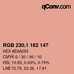 カラーコード: RGB 230.1 162 147 | qconv.com