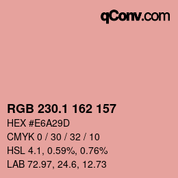 カラーコード: RGB 230.1 162 157 | qconv.com