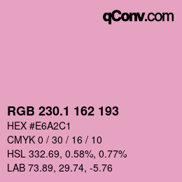 カラーコード: RGB 230.1 162 193 | qconv.com