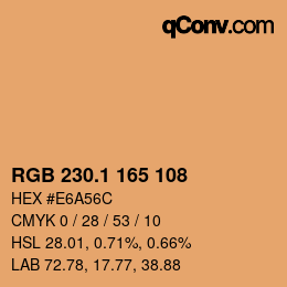 カラーコード: RGB 230.1 165 108 | qconv.com