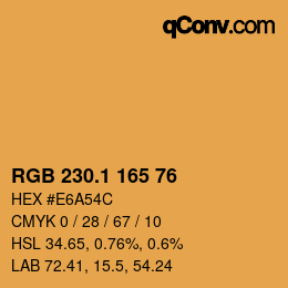 カラーコード: RGB 230.1 165 76 | qconv.com