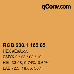 カラーコード: RGB 230.1 165 85 | qconv.com