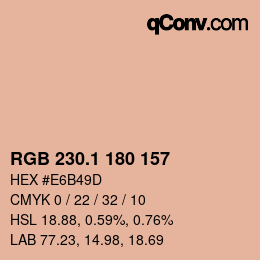 カラーコード: RGB 230.1 180 157 | qconv.com