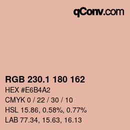 カラーコード: RGB 230.1 180 162 | qconv.com