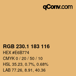 カラーコード: RGB 230.1 183 116 | qconv.com
