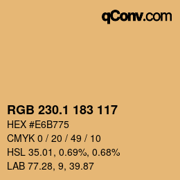 カラーコード: RGB 230.1 183 117 | qconv.com
