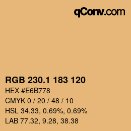 カラーコード: RGB 230.1 183 120 | qconv.com
